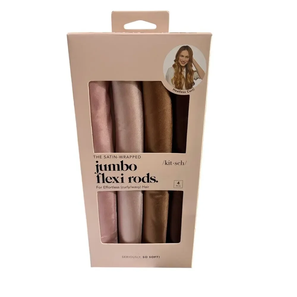 Kitsch Satin Jumbo Flexi Rods Hair Rollers in Rosewood